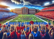 足球赛事激烈对决，赛场气氛热烈紧张刺激